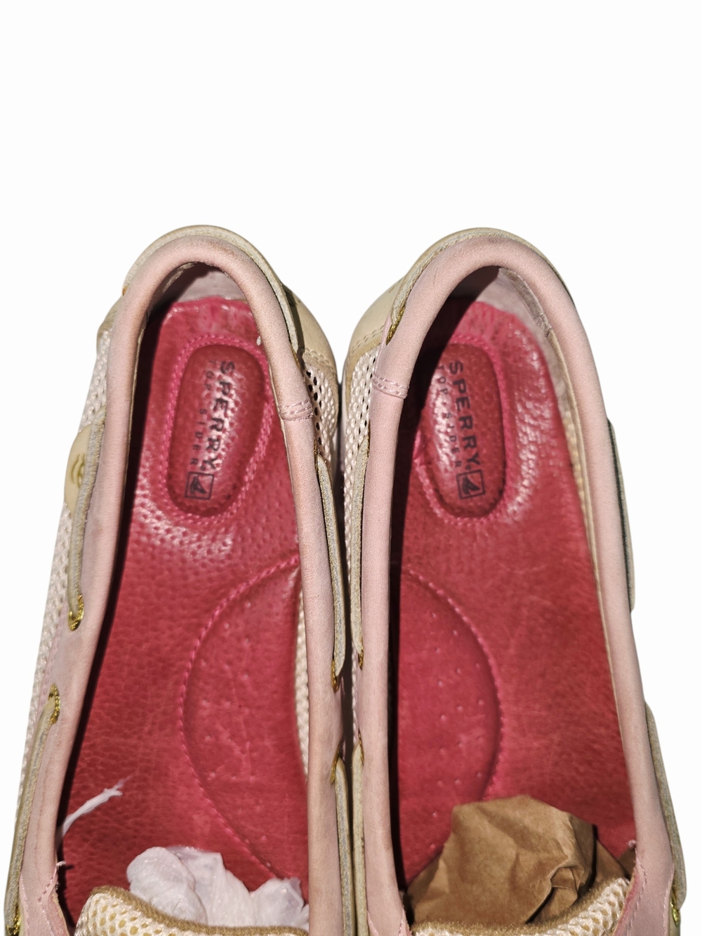 Sperry Saltwater Two-Tone Pink Leather Boat Shoes - Picture 9 of 12